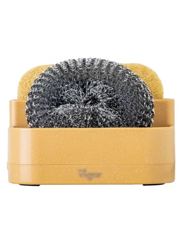 Vigar 3tlg. Set: Spülorganizer "Rengø" in Senf - (B)12,5 x (H)8,5 x (T)9,5 cm