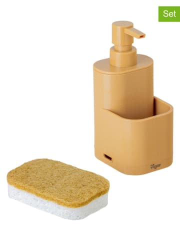 Vigar 2-częściowy zestaw w kolorze musztardowym do zlewu - 8,5 x 18,5 x 10 cm