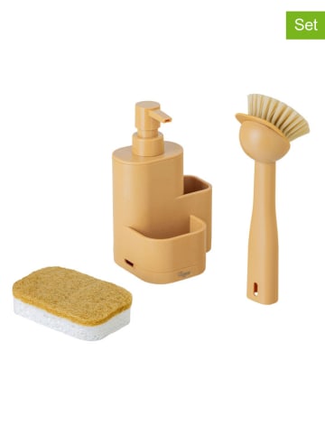 Vigar 3tlg. Set: Spülorganizer "Rengø" in Senf - (B)12 x (H)24,5 x (T)10 cm