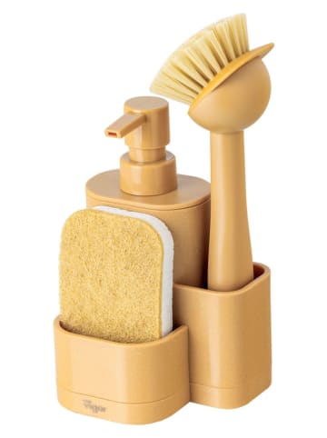 Vigar 3tlg. Set: Spülorganizer "Rengø" in Senf - (B)12 x (H)24,5 x (T)10 cm