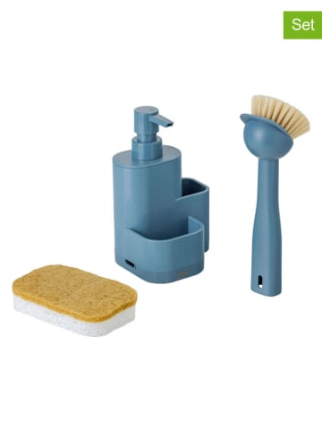 Vigar 3tlg. Set: Spülorganizer "Rengø" in Blau - (B)12 x (H)24,5 x (T)10 cm