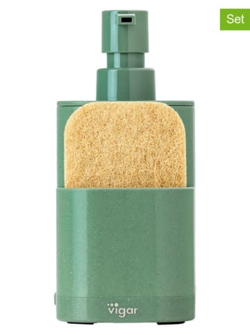 Vigar 2tlg. Set: Spülorganizer ''Rengø'' in Grün - (B)8,5 x (H)18,5 x (T)10 cm