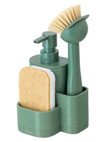 Vigar 3tlg. Set: Spülorganizer ''Rengø'' in Grün - (B)12 x (H)24,5 x (T)10 cm