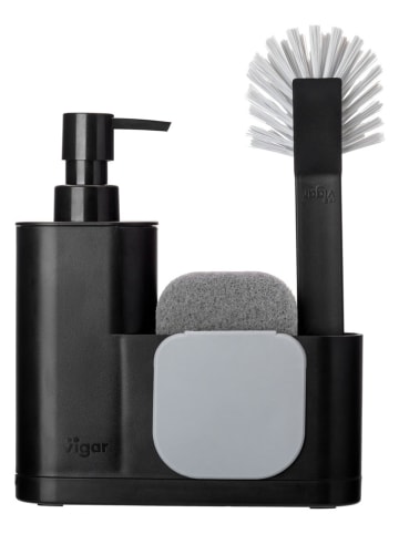 Vigar 4tlg. Set: Spülorganizer ''Rengø'' in Schwarz - (B)18,5 x (H)26 x (T)5 cm