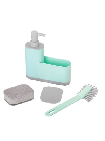 Vigar 4-częściowy zestaw "Rengø" w kolorze turkusowym do zlewu