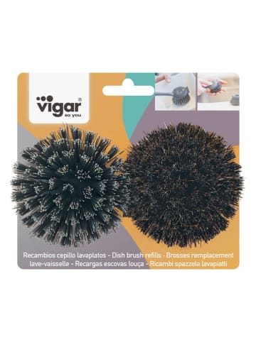 Vigar Zapasowe końcówki (2 szt.) w kolorze szarym do szczotki do mycia naczyń