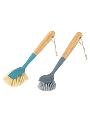 Vigar 2er-Set: Spülbürsten "Zeroline" in Blau/ Grau - (H)26 cm