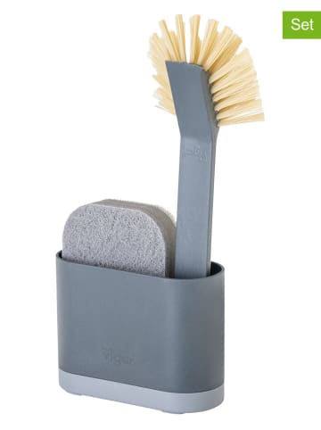 Vigar 3-częściowy zestaw "Zeroline" w kolorze szarym do zlewu - 12 x 26 x 5 cm