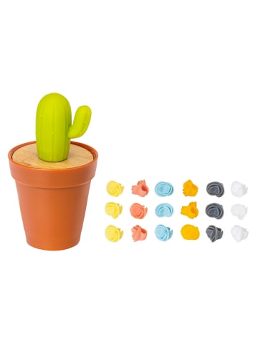 Vigar 19tlg. Wein-Set "Cactus" in Bunt