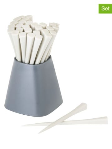 Vigar 21tlg. Set: Cocktailspieße in Grau/ Weiß