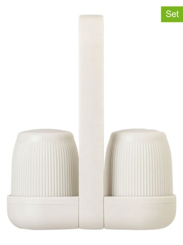 Vigar 3tlg. Set: Salz- & Pfefferstreuer "Minima" in Grau - (B)11 x (H)14 x (T)5 cm