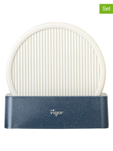 Vigar 7tlg. Set: Untersetzer "Minima" in Blau/ Grau