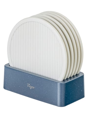 Vigar 7tlg. Set: Untersetzer "Minima" in Blau/ Grau