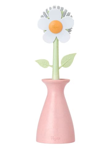 Vigar Spülbürste "Florganic" in Grün/ Rosa - (H)26 cm