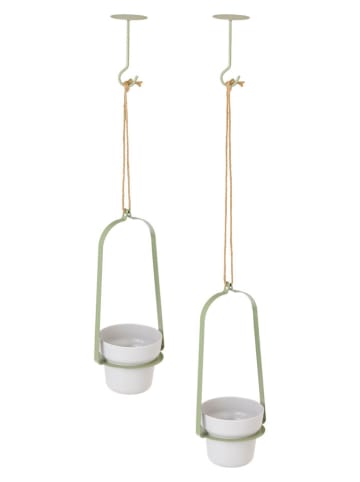 Vigar 2er-Set: Blumenampeln in Grün - (L)100 x (B)16 cm