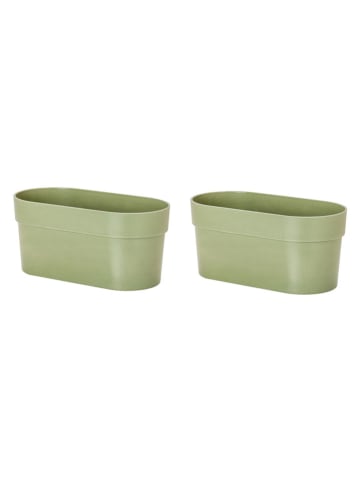 Vigar 2er-Set: Blumentöpfe "Urban garden" in Grün - (B)37 x (H)17 x (T)16 cm