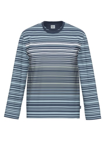 Ammann Pyjama-Oberteil in Dunkelblau/ Weiß