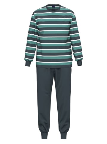 Ammann Pyjama in Dunkelblau/ Petrol