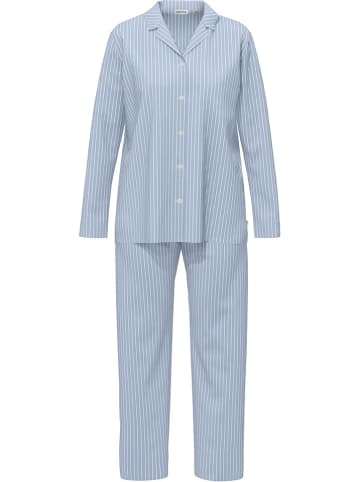 Seidensticker Pyjama in Hellblau/ Weiß