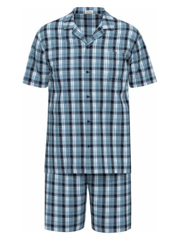 Seidensticker Piżama w kolorze granatowo-białym