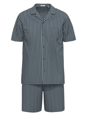 Seidensticker Pyjama in Dunkelblau/ Grau