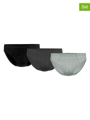 Seidensticker 3er-Set: Slips in Schwarz/ Anthrazit/ Grau