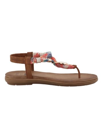 MUSTANG SHOES Zehensandalen "Dona" in Bunt/ Hellbraun
