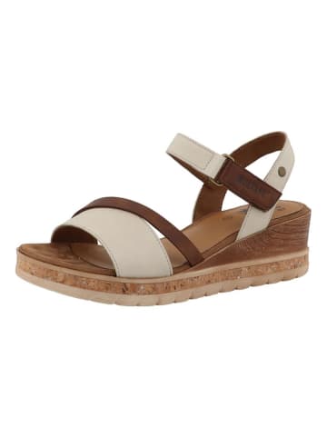 MUSTANG SHOES Sandaletten "Ileana" in Creme/ Braun