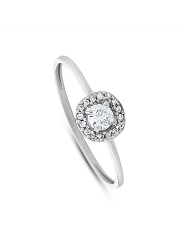 OR Carats Weißgold-Ring mit Diamanten und Edelstein