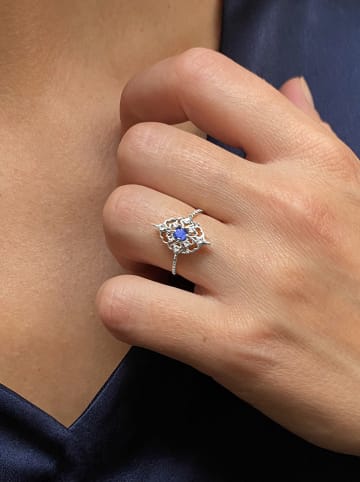 OR Carats Weißgold-Ring mit Edelsteinen