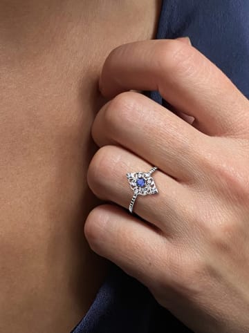 OR Carats Złoty pierścionek z diamentem i kamieniem szlachetnym