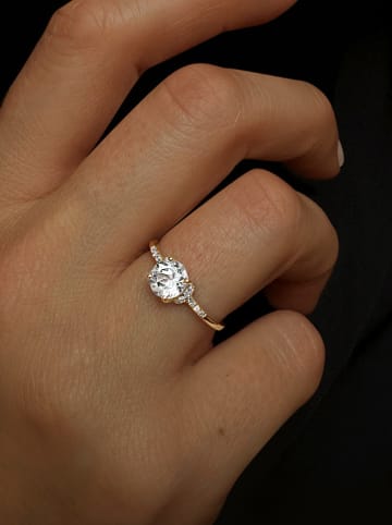 OR Carats Złoty pierścionek z diamentem i kamieniem szlachetnym