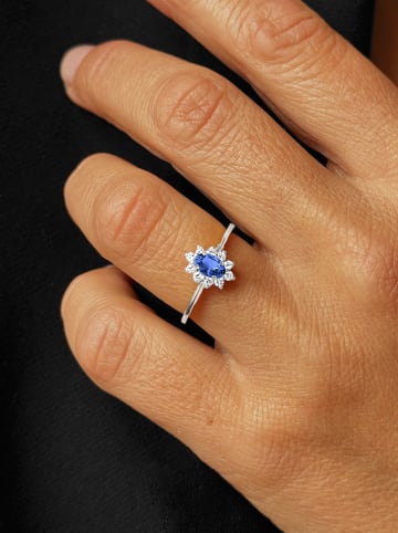 OR Carats Witgouden ring met diamanten en edelsteen