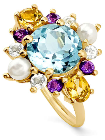 OR Carats Złoty pierścionek z kamieniami szlachetnymi