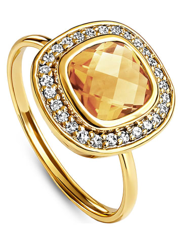 OR Carats Złoty pierścionek z diamentami i cytrynem