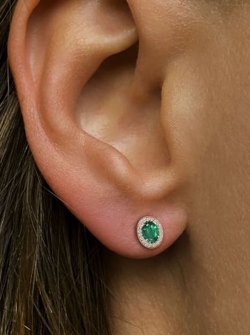 OR Carats Złote kolczyki-wkrętki z kamieniami szlachetnymi