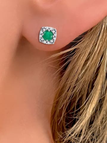 OR Carats Złote kolczyki-wkrętki z kamieniami szlachetnymi