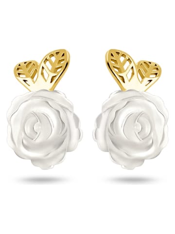 OR Carats Złote kolczyki-wkrętki z masą perłową