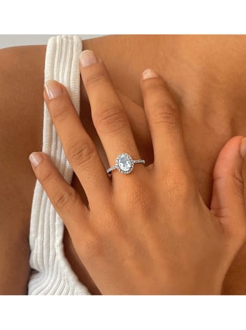 OR Carats Weißgold-Ring mit Diamanten und Edelstein