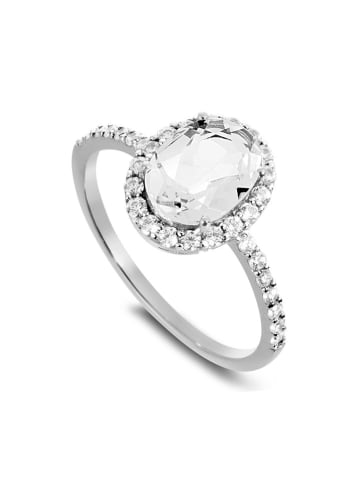 OR Carats Weißgold-Ring mit Diamanten und Edelstein