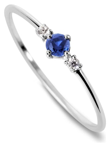 OR Carats Weißgold-Ring mit Diamanten und Edelstein