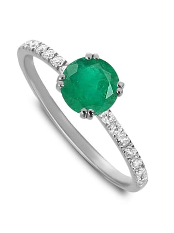 OR Carats Weißgold-Ring mit Diamanten und Edelstein