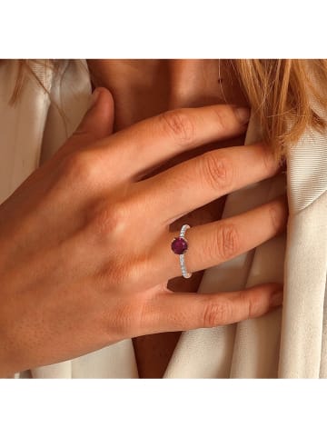 OR Carats Witgouden ring met diamanten en edelsteen