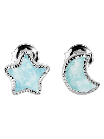 OR Carats Złote kolczyki-wkrętki z chalcedonem