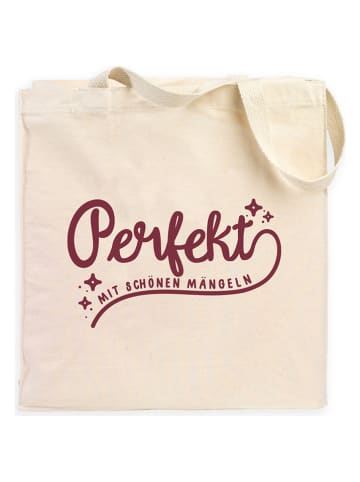 WOOOP Stoffbeutel "Perfekt" in Beige - (B)36 x (H)43 cm