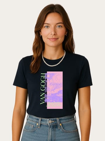 WOOOP Koszulka "Van Gogh" w kolorze granatowym