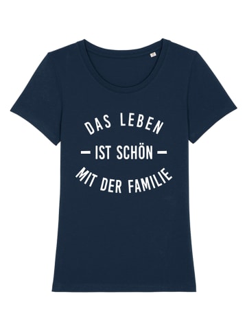 WOOOP Shirt "Das Leben ist schön" in Dunkelblau
