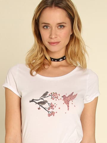 WOOOP Shirt "Blossom Bird" in Weiß