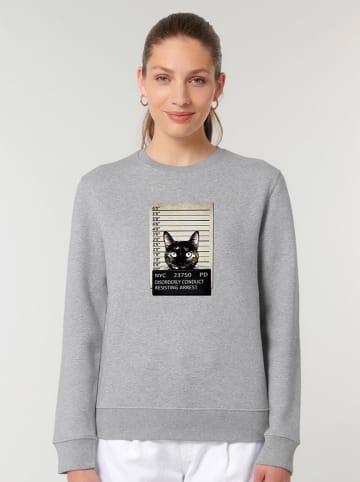 WOOOP Bluza "Kitty Mugshot" w kolorze szarym