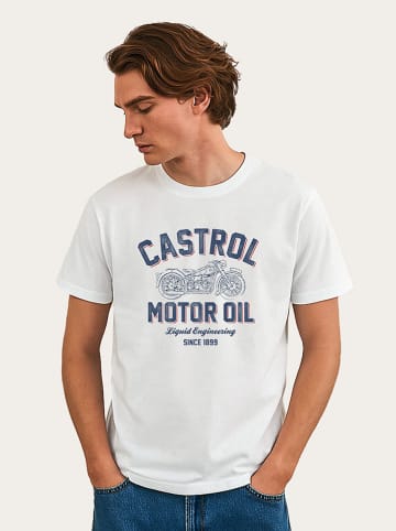 WOOOP Koszulka "Castrol Liquid Engineering" w kolorze białym